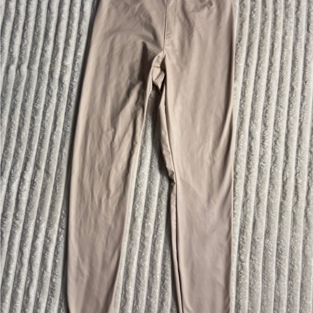 OFFLINE by Aerie Real Luxe Faux Leather Legging Colour Sandalwood Beige Size M